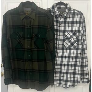 Anchorage Expedition Men's Plaid Flannel Shirts x2 Button Up Long Sleeve Size M